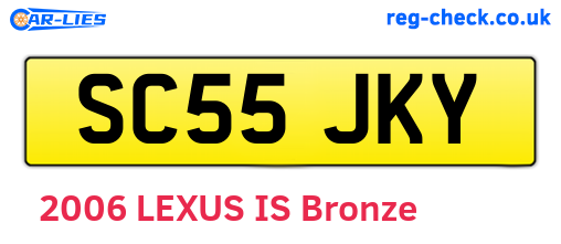 SC55JKY are the vehicle registration plates.
