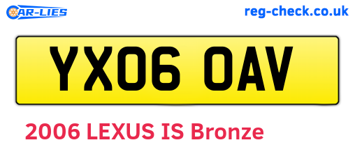 YX06OAV are the vehicle registration plates.