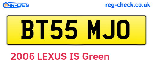 BT55MJO are the vehicle registration plates.