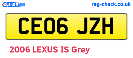 CE06JZH are the vehicle registration plates.
