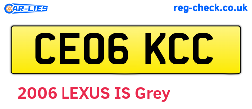 CE06KCC are the vehicle registration plates.
