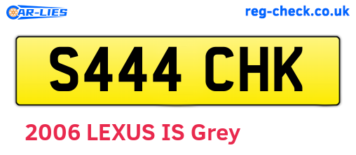 S444CHK are the vehicle registration plates.