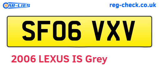 SF06VXV are the vehicle registration plates.