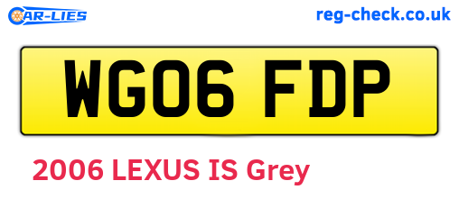 WG06FDP are the vehicle registration plates.