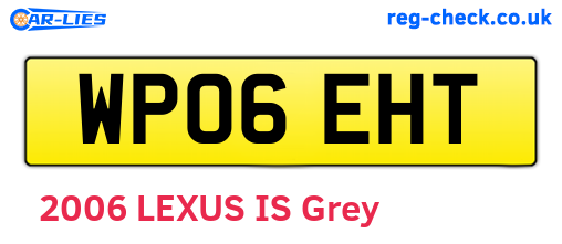 WP06EHT are the vehicle registration plates.