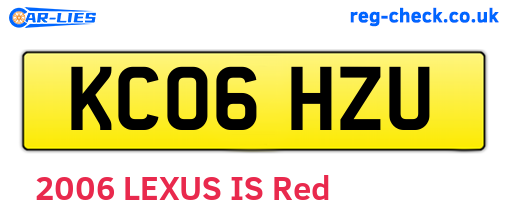 KC06HZU are the vehicle registration plates.