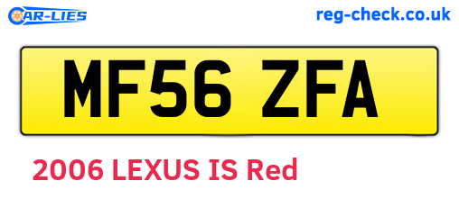MF56ZFA are the vehicle registration plates.