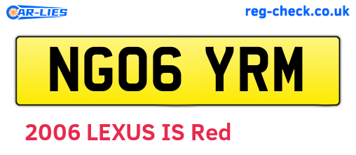 NG06YRM are the vehicle registration plates.