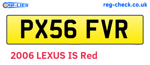 PX56FVR are the vehicle registration plates.