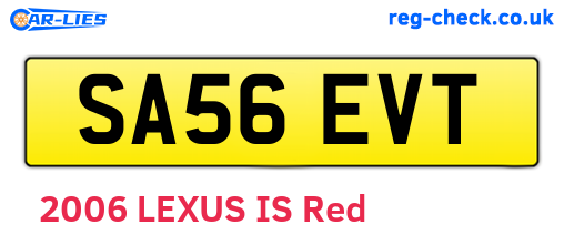 SA56EVT are the vehicle registration plates.
