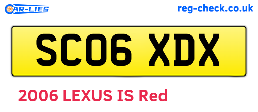 SC06XDX are the vehicle registration plates.
