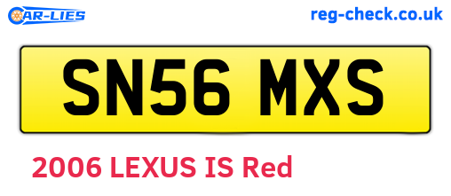 SN56MXS are the vehicle registration plates.