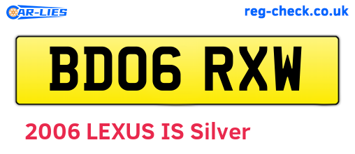 BD06RXW are the vehicle registration plates.