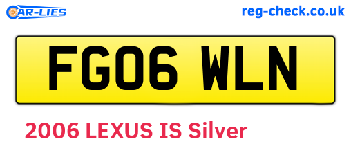 FG06WLN are the vehicle registration plates.