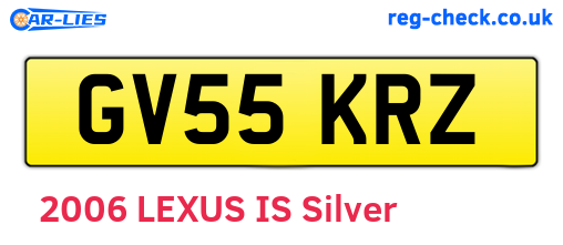 GV55KRZ are the vehicle registration plates.