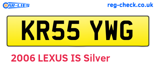 KR55YWG are the vehicle registration plates.
