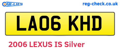 LA06KHD are the vehicle registration plates.