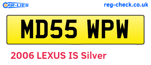 MD55WPW are the vehicle registration plates.