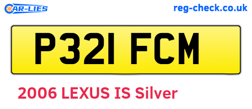 P321FCM are the vehicle registration plates.