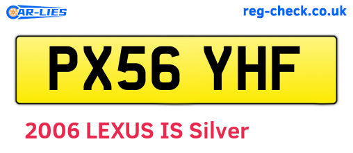 PX56YHF are the vehicle registration plates.