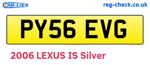 PY56EVG are the vehicle registration plates.