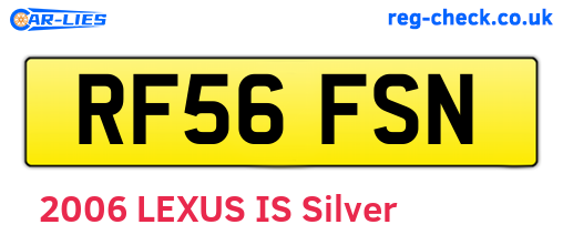 RF56FSN are the vehicle registration plates.