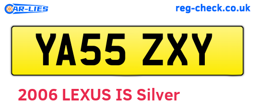 YA55ZXY are the vehicle registration plates.