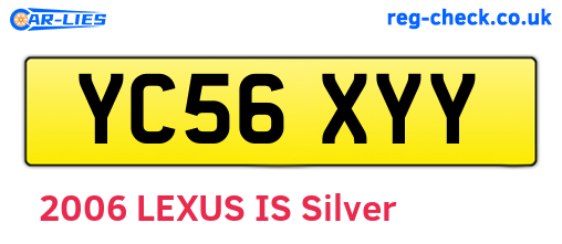 YC56XYY are the vehicle registration plates.
