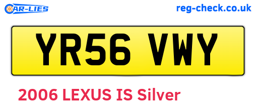 YR56VWY are the vehicle registration plates.
