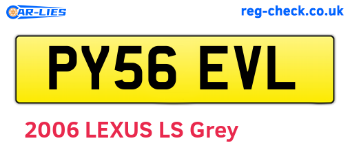 PY56EVL are the vehicle registration plates.