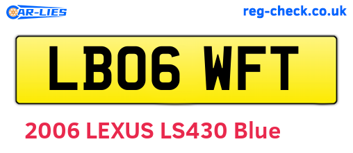 LB06WFT are the vehicle registration plates.