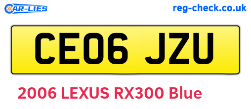 CE06JZU are the vehicle registration plates.