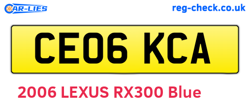 CE06KCA are the vehicle registration plates.