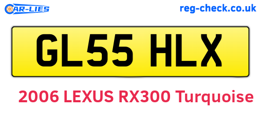 GL55HLX are the vehicle registration plates.