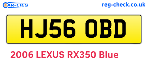 HJ56OBD are the vehicle registration plates.
