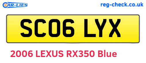 SC06LYX are the vehicle registration plates.