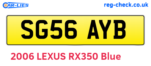 SG56AYB are the vehicle registration plates.