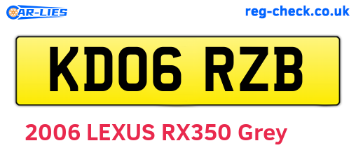KD06RZB are the vehicle registration plates.
