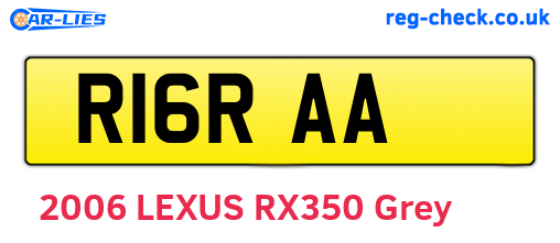 R16RAA are the vehicle registration plates.