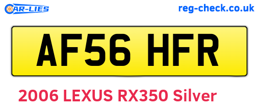 AF56HFR are the vehicle registration plates.