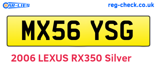 MX56YSG are the vehicle registration plates.