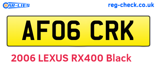 AF06CRK are the vehicle registration plates.
