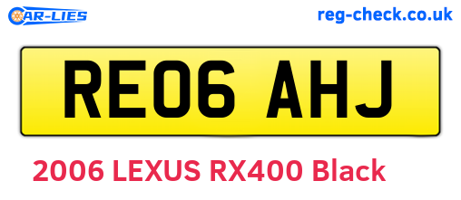 RE06AHJ are the vehicle registration plates.