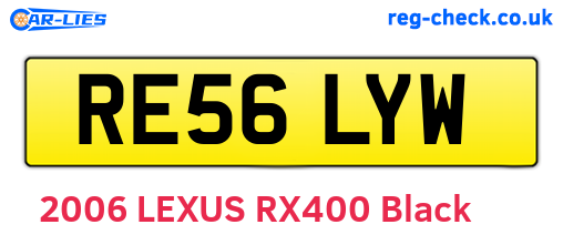 RE56LYW are the vehicle registration plates.
