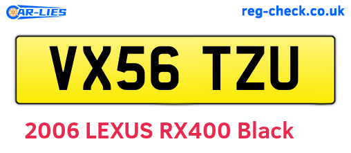 VX56TZU are the vehicle registration plates.