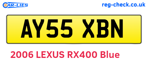 AY55XBN are the vehicle registration plates.