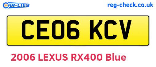 CE06KCV are the vehicle registration plates.