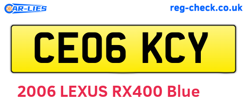 CE06KCY are the vehicle registration plates.