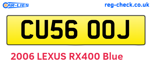 CU56OOJ are the vehicle registration plates.