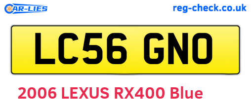 LC56GNO are the vehicle registration plates.